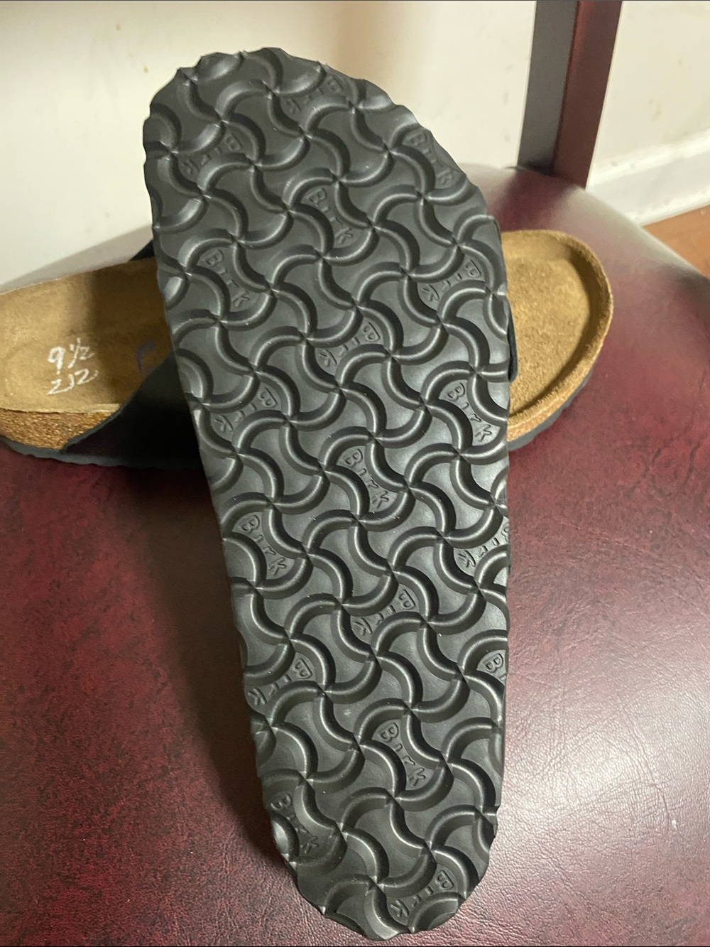 Birkenstock Black Two-Buckle Leather Slide Sandals - Picture 3 of 4